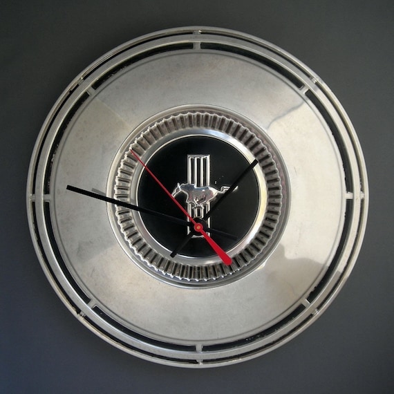 Mustang Wall Clock 1968 1970 Ford Mustang Hubcap by StarlingInk