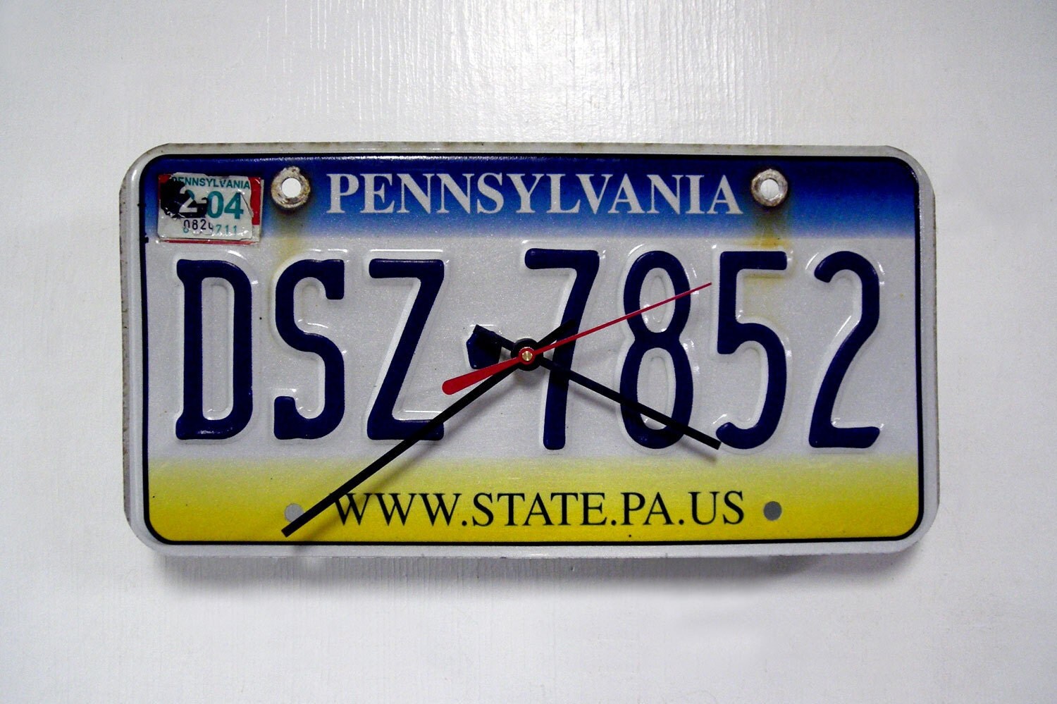 Pennsylvania License Plate Clock PA License Tag by StarlingInk