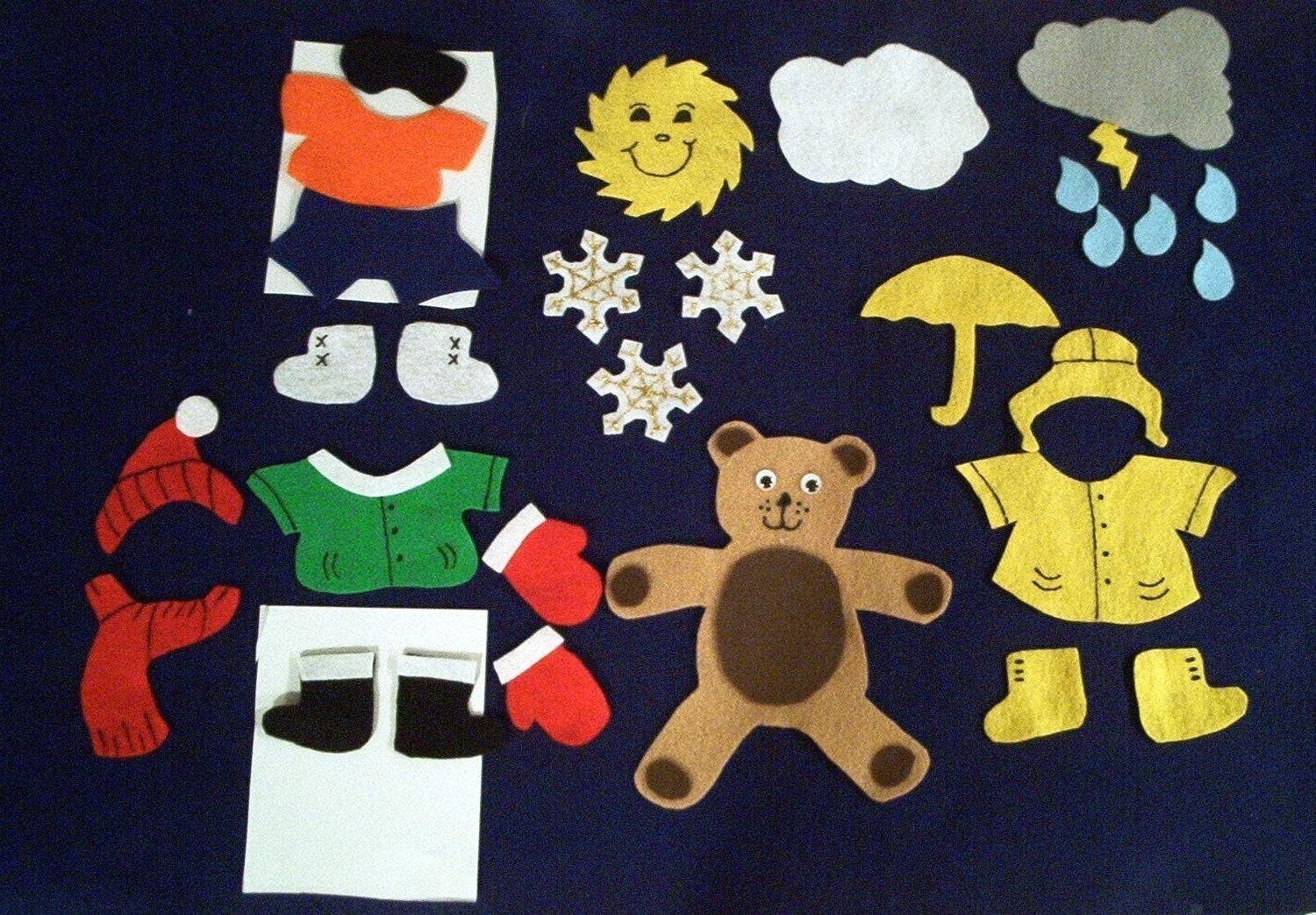 29 Pc. Weather Bear Flannel Board Felt Story Set