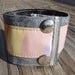 Archimedes Is Feelin Groovy Leather and Fabric Cuff with Stoneware Button