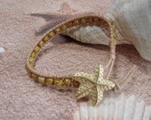 Donia N2Beadz Starfish Beach Dreams Leather Wrap Bracelet