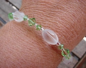 Swarovski Crystal and Frosted Glass Window Toggle Bead Bracelet