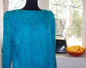 Vintage I am a Drama Queen 1980s Blue Dress Medium