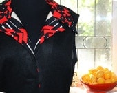 Vintage bold maxi dress red and black graphic large