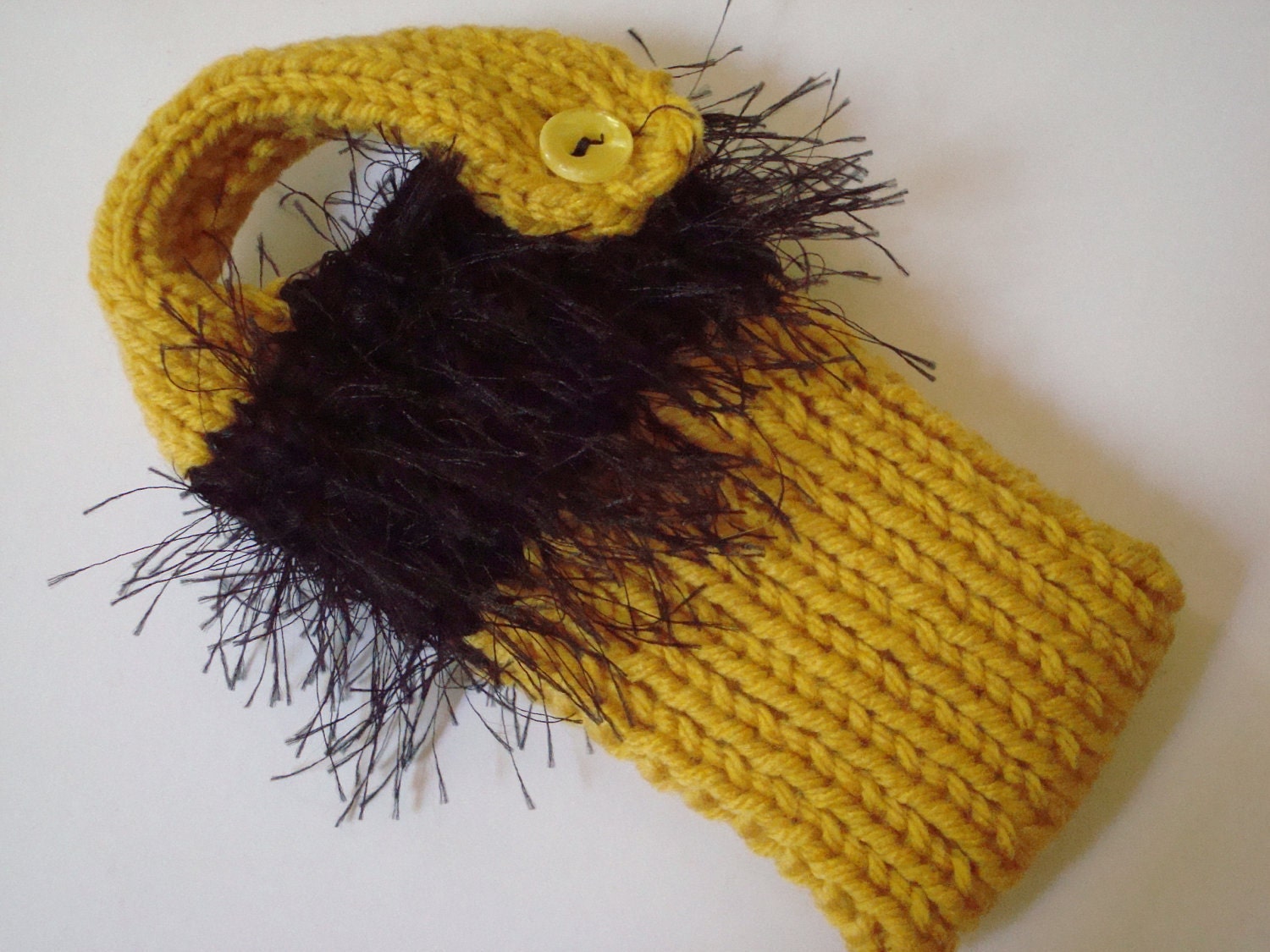 Gold And Black Knit Cell Phone Sweater