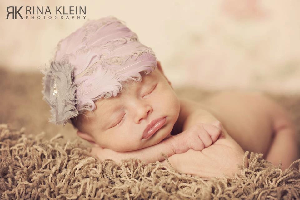 Baby headband - Infant headband - Flower headband - Newborn headband -Little girl headband- Baby girl headband - Feather headband