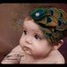 Baby Headbands, Baby Girl Headband, Baby Bows Headband, Infant Headband, Peacock feather headband ,Feather headband , Photo prop