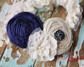 Old, New, Borrowed, Blue Wedding Garter in Sapphire Dusk SET (with toss garter)- perfect for brides to be