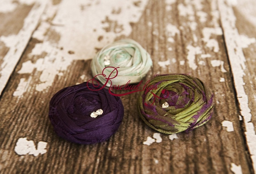 Hair Clip-Celestial Winter Collection- Single Rosebud - perfect for holiday pictures