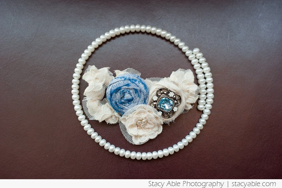 Lace Bridal Garter- Something Blue