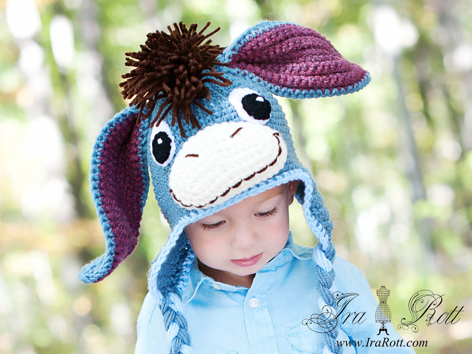Funky Donkey Earflap Hat - Made to ORDER  from 3 month  to 5 years