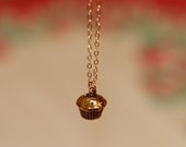Golden Cupcake Necklace