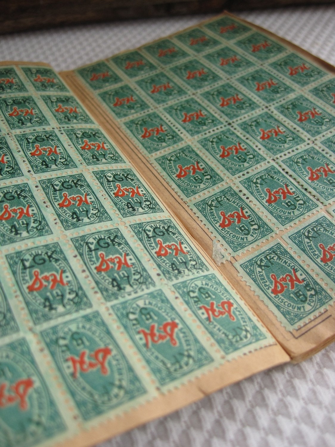 Vintage Circa 1959 S & H Green Stamps Book with by corrnucopia