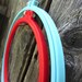 Vintage Pair of Plastic Embroidery Hoops Red and Robins Egg Blue