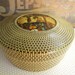 Vintage Basket Weave Patterned Tin with Boys at the Well Image