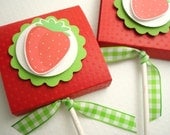 Red Strawberry Topped Lollipop Favors, Set of Ten