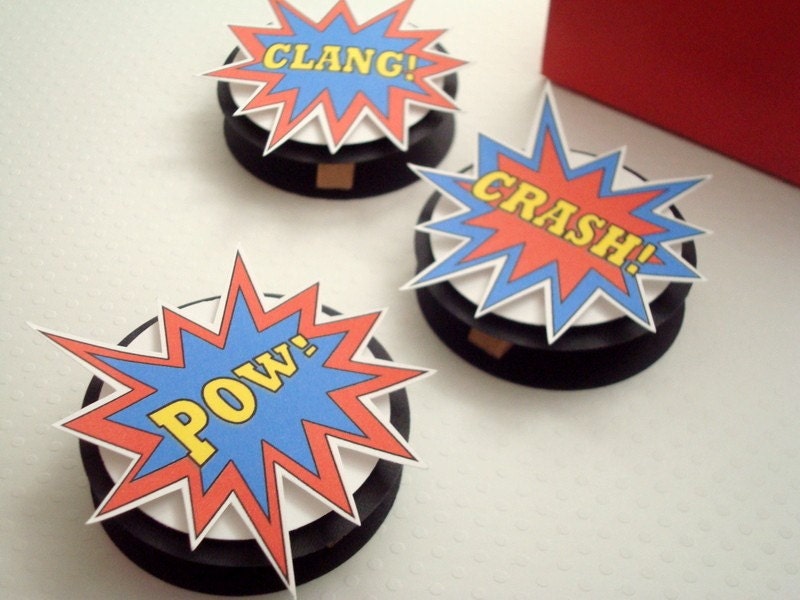 SuperHero Party Favor Bag Toppers, Set of Ten