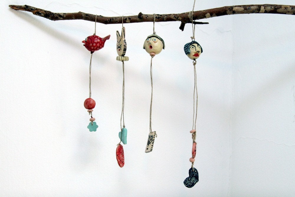 Bella -------- Ceramic Miniature on String--Holiday gift