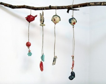 Bella -------- Ceramic Miniature on String--Holiday gift