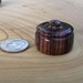 Lidded Wood Canister Dollhouse Miniature - Miniature Hand Turned Cocobolo Wood Wooden Canister with Removable Lid - 1/12 Scale