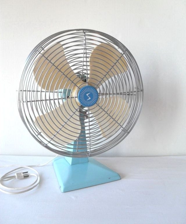 Shabby Chic Desk Fan Robins Egg Blue