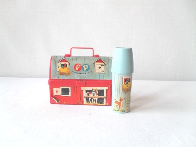 Vintage Fisher Price Toy Mini Lunch Box with Thermos