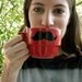 Upcycled Modern Stacking Mustache Mugs With Holder
