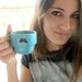 Upcycled Modern Stacking Mustache Espresso Mugs With Matching Plates and Holder
