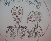 Hand embroidered  art canvas  Unique design 'Memento Mori'