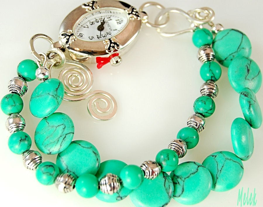 Green Howlite Watch Bracelet