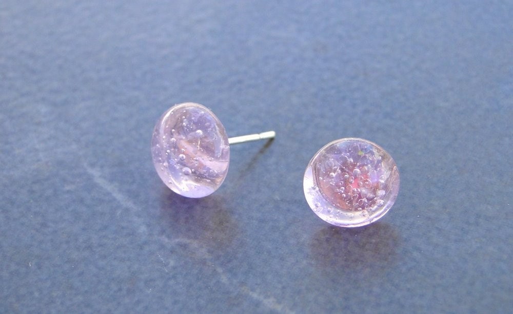 Light Rose Pink Silver Plated Studs (114)