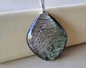 Metallic Pink, Silver, Gold, Green  Diamond Shaped Dichroic Glass Pendant (245/509)
