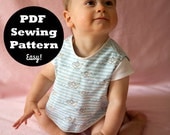 PDF Sewing Pattern - Baby Bib - Retro pinafore look 6 M