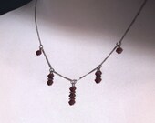 SALE, see shop annoucement. Handmade deep red Swarovski crystal & sterling silver necklace