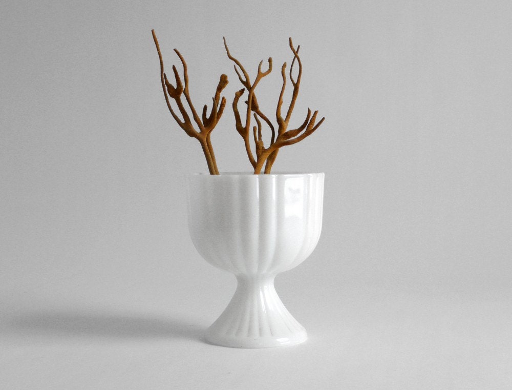 Items similar to Modern Milk Glass Vase on Etsy