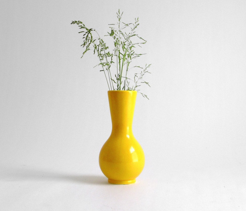 Items similar to Bright Yellow Vase on Etsy