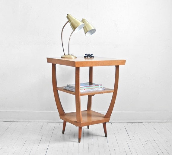 Vintage Wood Side Table - Mid Century, Modern, Coffee, Shelf