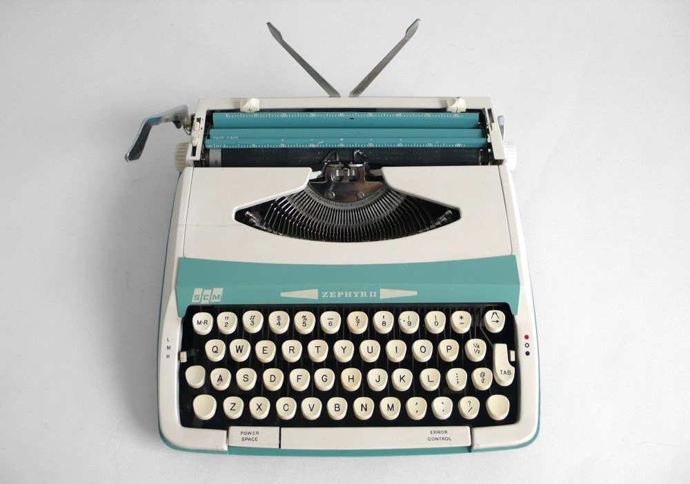 Vintage Seafoam Smith Corona Typewriter