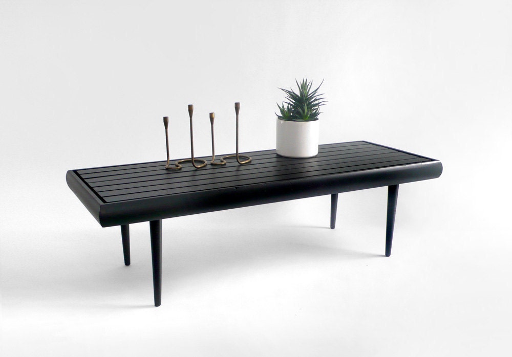 Vintage Slatted Wood Coffee Table