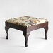 Vintage Footstool - Ottoman, Mid Century, Wood, Antique, Floral, Rustic