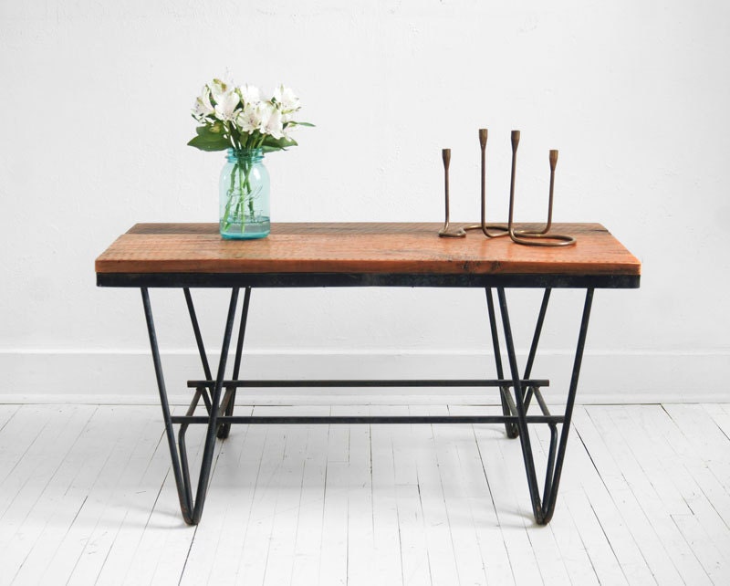Reclaimed Wood Coffee Table - Mid Century Modern, Industrial, Retro