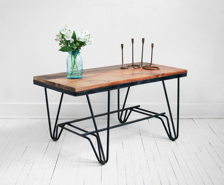 Reclaimed Wood Coffee Table - Mid Century Modern, Industrial, Retro