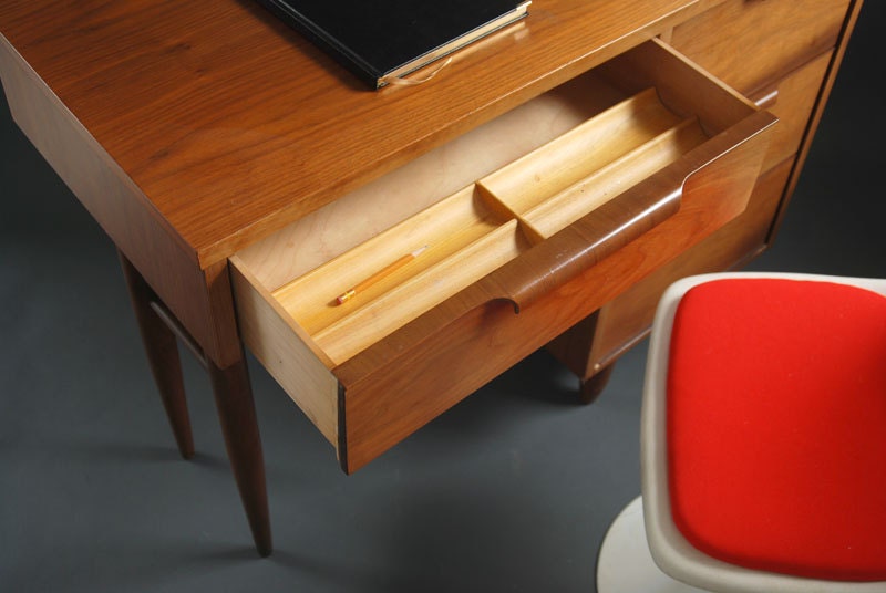 Mid Century Walnut Office Desk - Wood, Modern, Eames, Retro