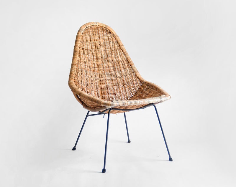 ON HOLD until July 7th - Mid Century Basket Chair - Lounge, Dining, Modern, Retro, Woven, Wicker