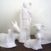 White Porcelain 15 Piece Small Nativity Set - No Glaze -  Holiday Decoration