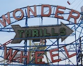Ferris Wheel Sign Photograph - 8 x 10 Photograph - Ferris Wheel Boardwalk Summer - SALE - Use Coupon Code CYBERMONDAY for 10% discount