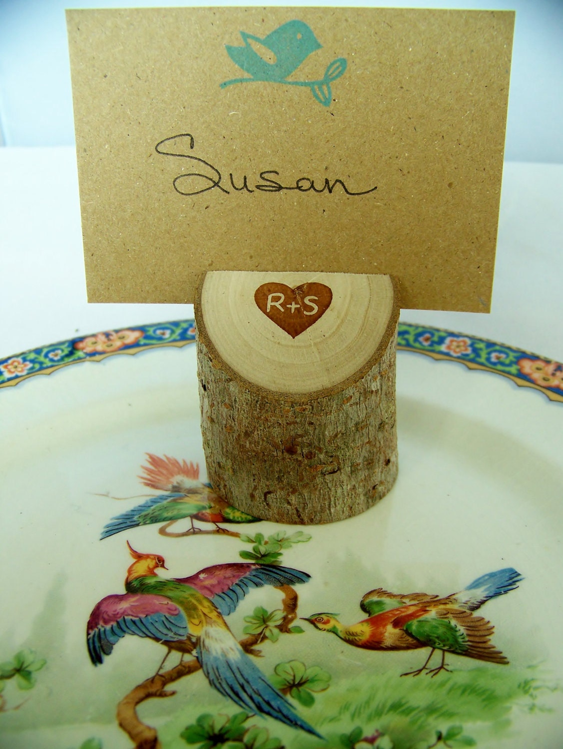 Rustic Wood  Place Card Holders Set of 25 Eclectic Mix   Personalized Wood Holders