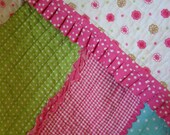 Baby Girl Quilt Hot Pink Aqua Lime Green Baby Shower Gift