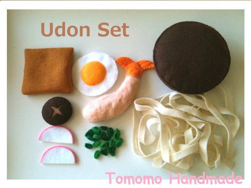 ETSY Pretend food - Play food - Felt food  Udon Noodle set