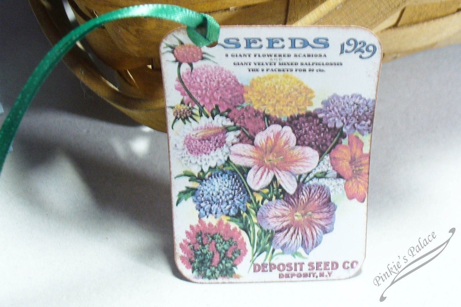 Vintage Look Flower Seed Packet Tags Set of 6